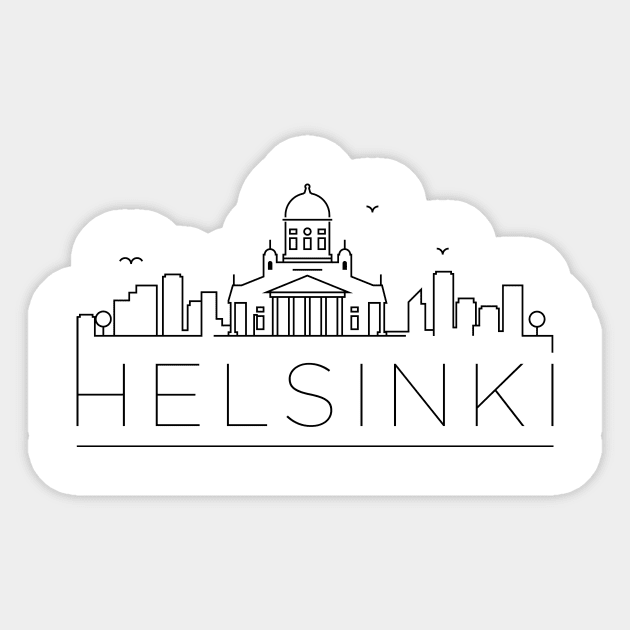 Helsinki Minimal Skyline Sticker by kursatunsal